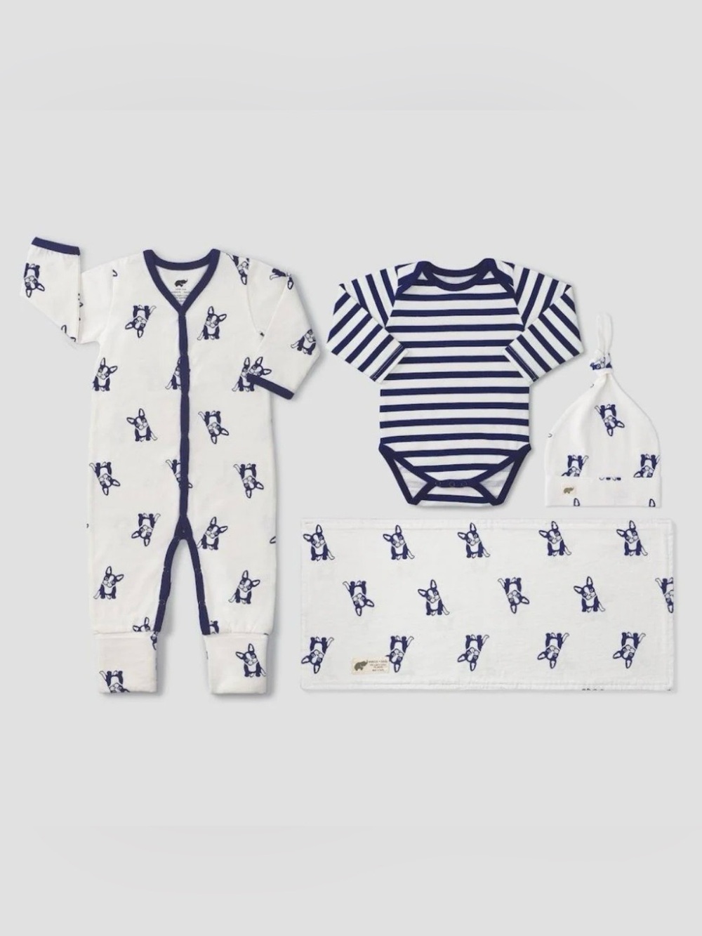 Monica + Andy- Layette Gift Set - Top Dog, 4 Piece Set, 3-6M